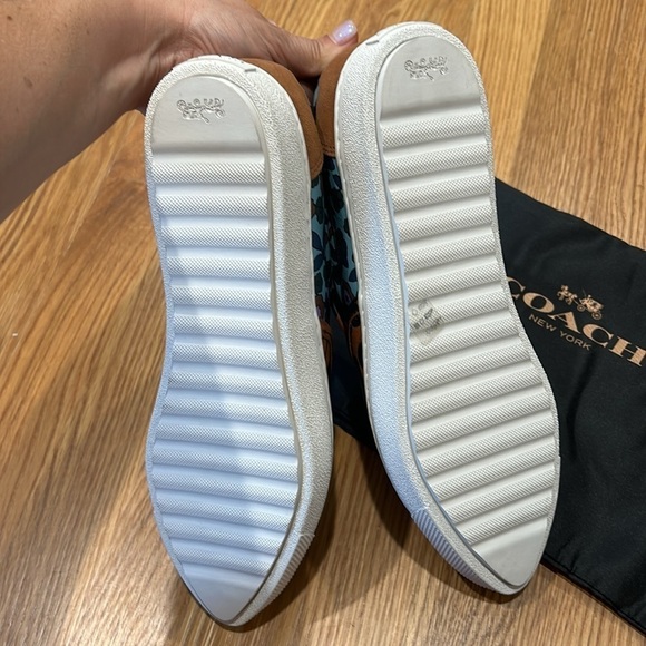 Coach Wild Beast Sneakers Nappa leather floral leopard print slip on 8.5 new nib - Picture 6 of 10